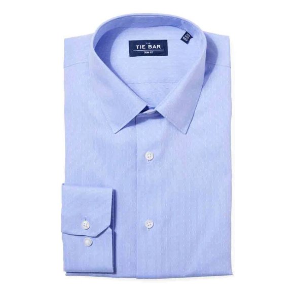 The Tie Bar Shirts New The Tie Bar Dotted Dobby Blue Dress Shirt
